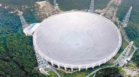 被譽「中國天眼」的世界最大單口徑射電望遠鏡預計在下半年進行測試。