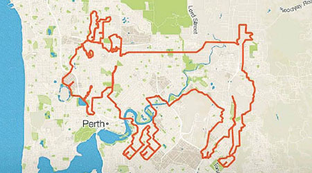 單車隊在GPS上畫出山羊圖案。（互聯網圖片）