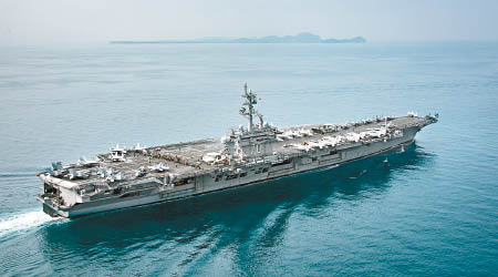 消息指卡爾文森號在印度洋。（美國海軍圖片）