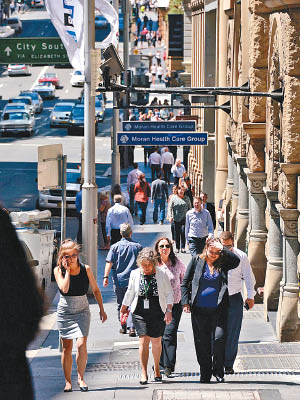 新措施勢影響大量擬赴澳洲工作的人。圖為悉尼街頭。（資料圖片）