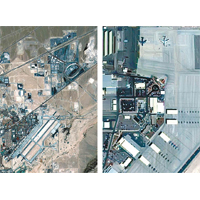 左及右圖：「吉林一號」拍下美國內利斯空軍基地的照片。