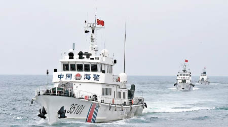 福建海警艦艇進行海上實戰練兵。（互聯網圖片）