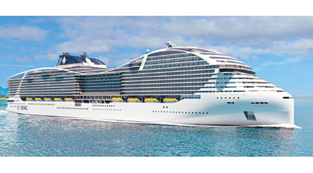 地中海郵輪公司正構思打造一艘全世界最大郵輪。（MSC Cruises圖片）