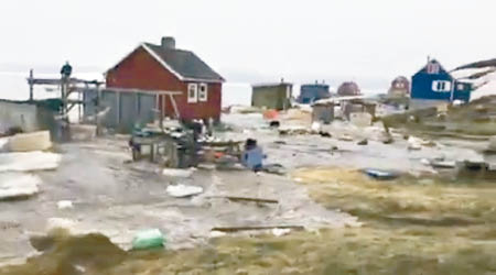 格陵蘭發生地震，並引發海嘯。（互聯網圖片）