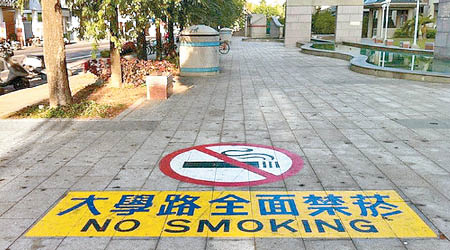 台南的「大學路」是全台第一條全面禁煙的道路。（互聯網圖片）