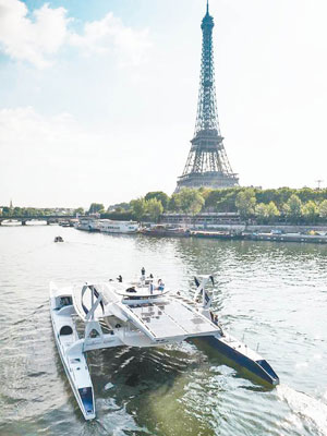 能源監察者號從巴黎出發，航向世界。（互聯網圖片）