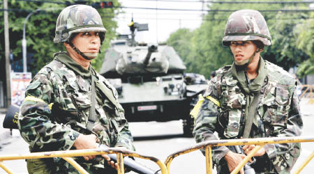 據報中泰兩國在泰國境內建造軍工廠。圖為泰國軍人。（資料圖片）