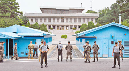 美國及南韓士兵在非軍事區駐守。（資料圖片）