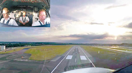 瓦爾斯沃爾斯（右）控制飛機加速起飛。（互聯網圖片）