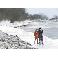 美天氣嚴寒，密歇根州也深受風雪影響。（美聯社圖片）