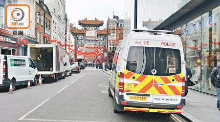 華人社區高度關注接連爆竊案。圖為倫敦唐人街。（章怡攝）