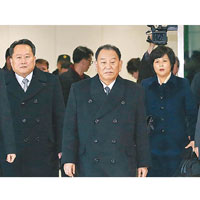 金英哲（中）率領高級代表團訪問南韓。
