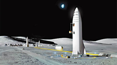 SpaceX早前發布太空船的構想圖。（資料圖片）
