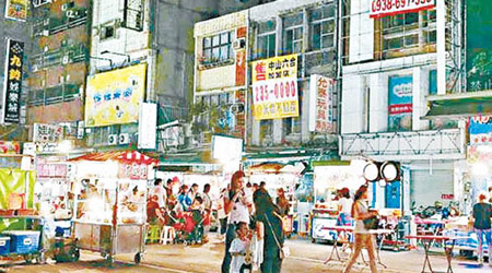 六合夜市大量店舖招租，攤檔減少近半。（中時電子報資料圖片）