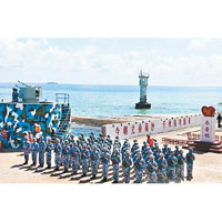 中國<br>解放軍在南海永暑礁已部署防衞武器。
