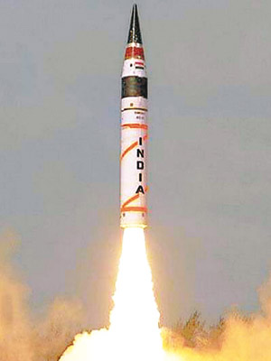 印度已多次試射「烈火5」洲際彈道導彈。