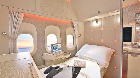 阿聯酋航空先於頭等艙試行無窗設計。（互聯網圖片）