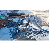 黑龍江<br>哈爾濱向陽垃圾填埋場滲出大量污水。