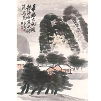 《山水冊頁十開》之一<br>創作時期：1922年<br>作者：齊白石<br>成交價：5635萬元人民幣