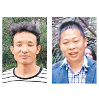 其中兩位獲准保釋的工人華海峰（左）及李招（右）。