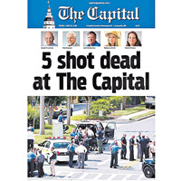《首府憲報》頭版報道槍擊事件。