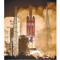 三角洲4號火箭在佛州卡納維拉爾角發射。
