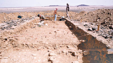 專家在阿拉伯半島遺址發掘直立人的文物。（互聯網圖片）