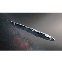 Oumuamua表面呈深紅色；圖為構想圖。