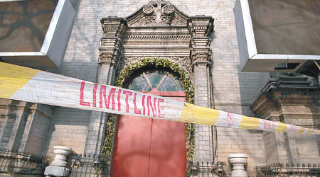 北京一座教堂近日因維修而封鎖。（美聯社圖片）