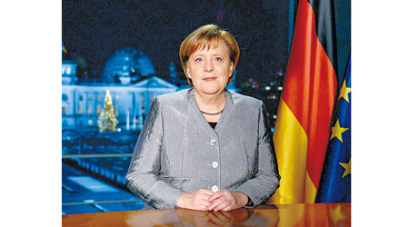 德國<br>德國總理默克爾錄製新年講話。（美聯社圖片）
