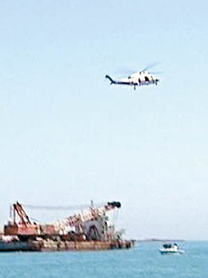 平潭海域兩船相撞，圖為早前該海域類似事故的搜救情況。