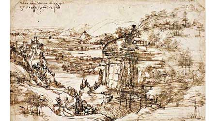 該幅畫被認為是描繪達文西的故鄉真實風景。（美聯社圖片）