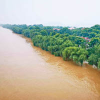 湖南<br>長沙橘子洲景區嚴重水浸。