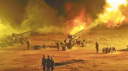 金門舉行年度演練，發射逾千發炮彈。（互聯網圖片）