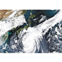 衞星圖顯示海貝思吹襲日本。