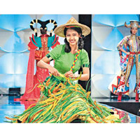 瑞辛泰在傳統服飾環節中盡顯緬甸風情。