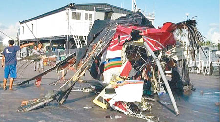 早前台空勤總隊失事的黑鷹直升機殘骸。