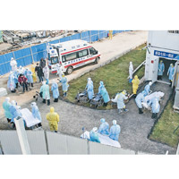 武漢火神山醫院準備收治首批確診患者。（美聯社圖片）
