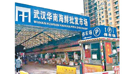 武漢華南海鮮批發市場被指是中國最初爆疫地。