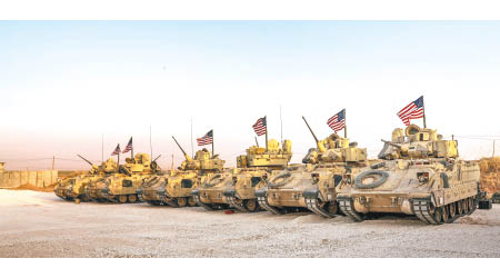 美軍向敍利亞東北部派遣M2A2裝甲步兵戰車。