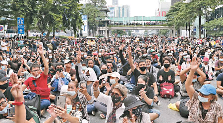 泰國反政府示威持續。（美聯社圖片）