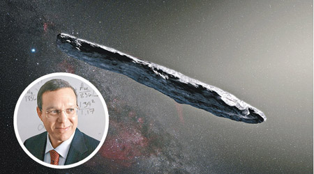 洛布（小圖）認為Oumuamua是外星文明的科技產物。