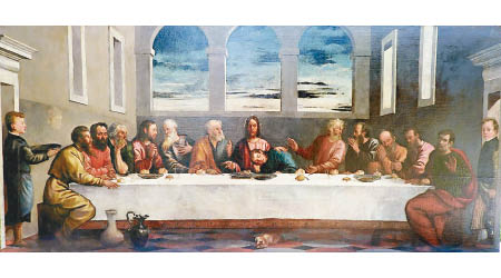 該幅繪畫「最後的晚餐」場景的油畫相信出自提香手筆。