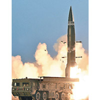 北韓上月試射導彈。
