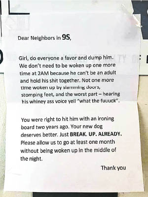 鄰居貼通告促還清淨。