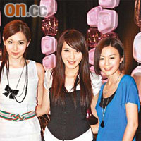左起：楊秀惠、官恩娜及唐寧大談拍咀戲的心得。