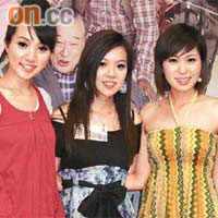 （左起）黃倩婷、戚黛黛和筱靖均有出席亞視宣傳活動。