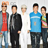 左起：葉振棠、尹光、柳影虹、張偉文和呂珊，在演唱會上唱盡經典金曲。