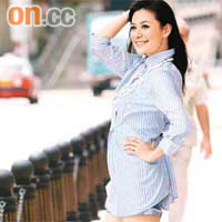 最近瘦身成功的江若琳，擁有一雙迷人修長美腿。