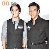 陳偉霆（右）與吳彥祖出席首映，表現老友。